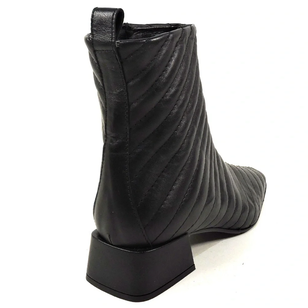 NAPOLEONI ๐ฎ๐น WOMEN'S BLACK SOFT LEATHER COMFORT ANKLE BOOTIE - Picture 5 of 8